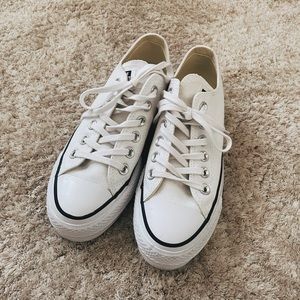 White Platform Converse size 5